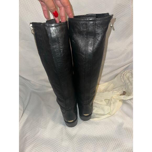 Jimmy Choo Black & Gold Tall Boots. Sz 40 - Picture 7 of 16